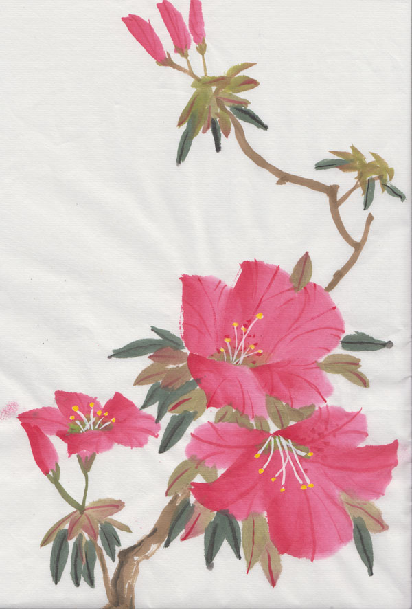 Hibiscus flower (Chinese Watercolour)