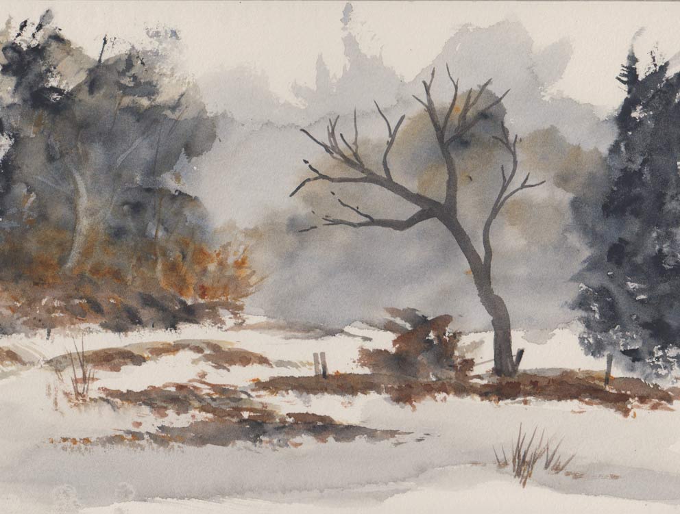 Trees in Snow (Watercolour)