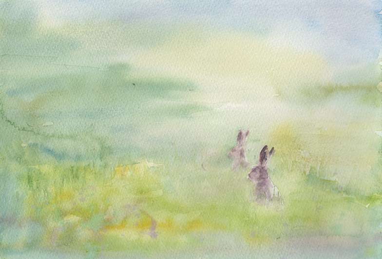 Fuzzy Bunnies (Watercolour)